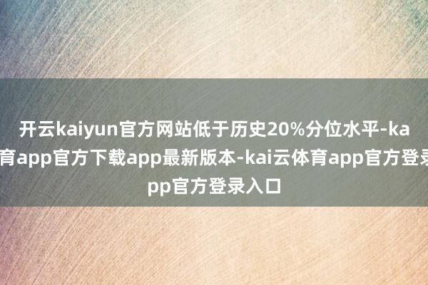 开云kaiyun官方网站低于历史20%分位水平-kai云体育app官方下载app最新版本-kai云体育app官方登录入口