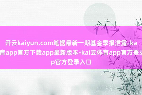 开云kaiyun.com笔据最新一期基金季报泄露-kai云体育app官方下载app最新版本-kai云体育app官方登录入口