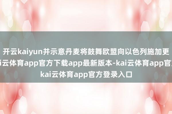 开云kaiyun并示意丹麦将鼓舞欧盟向以色列施加更大压力-kai云体育app官方下载app最新版本-kai云体育ap